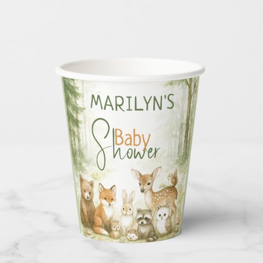 Baby Shower Cute Baby Animals Papieren Bekers (Voorkant)