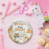 Baby Shower Cute Baby Animals Papieren Bordje (Feest)