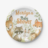 Baby Shower Cute Baby Animals Papieren Bordje (Voorkant)