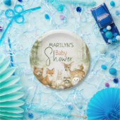 Baby Shower Cute Baby Animals Papieren Bordje (Feest)