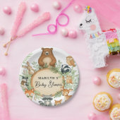 Baby Shower Cute Baby Animals Papieren Bordje (Feest)