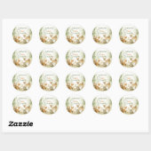 Baby Shower Cute Baby Animals Ronde Sticker (Vel)