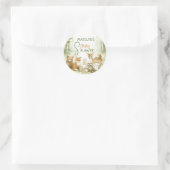 Baby Shower Cute Baby Animals Ronde Sticker (Tas)