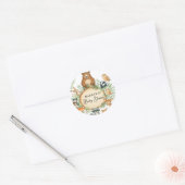Baby Shower Cute Baby Animals Ronde Sticker (Envelop)