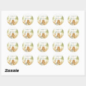 Baby Shower Cute Baby Animals Ronde Sticker (Vel)