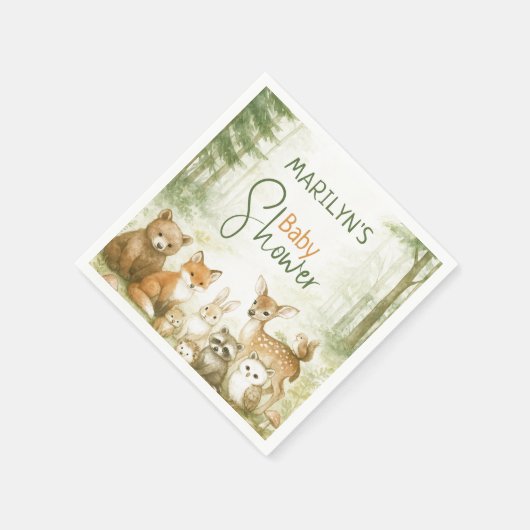 Baby Shower Cute Baby Animals Servet (Hoek)