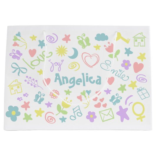 Baby shower Cute Baby Girl Gift Bag Large Cadeautasje (Voorkant)