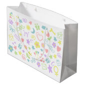 Baby shower Cute Baby Girl Gift Bag Large Cadeautasje (Achterkant Gekanteld)