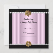 Baby shower Cute Baby Girl Pink Leopard Bow Kaart (Achterkant)