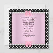 Baby shower Cute Baby Girl Pink Polka dots Kaart (Achterkant)