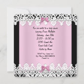 Baby shower Cute Baby Girl Roze Zebra Lace a Kaart (Achterkant)