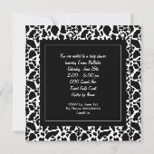 Baby shower Cute Baby Koe Black White Kaart (Achterkant)