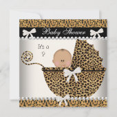 Baby shower Cute Baby Leopard geslacht 2 Kaart (Voorkant)
