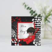 Baby shower Cute Baby Red Blossom 2 AM Kaart (Staand voorkant)