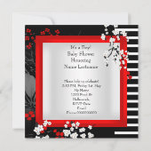 Baby shower Cute Baby Red Blossom 2 AM Kaart (Achterkant)