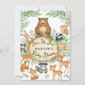 Baby Shower Cute Baby Woodland Animals Kaart (Voorkant)