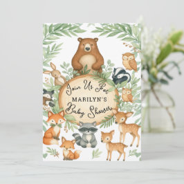 Baby Shower Cute Baby Woodland Animals Kaart