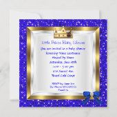 Baby shower Cute Boy Prince Royal Blue Shoe Kaart (Achterkant)