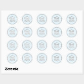 Baby shower Cute Calligraphy Script Blue Treat Ronde Sticker (Vel)