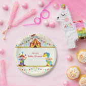 Baby shower, Cute Clowns, Circus, Custom Papieren Bordje (Feest)