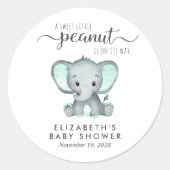 Baby shower Cute Elephant Ronde Sticker (Voorkant)