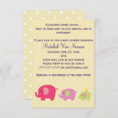 Baby shower Cute elephants uitnodiging (Voorkant / Achterkant)
