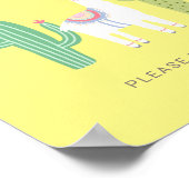 Baby shower Cute Favors Sign yellow Poster (Hoek)