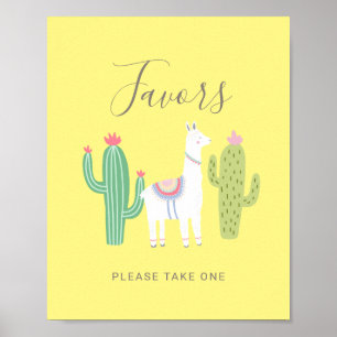 Baby shower Cute Favors Sign yellow Poster