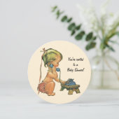 Baby shower, Cute Girl die telefonisch spreekt Kaart (Staand voorkant)