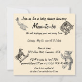  Baby shower, Cute Girl die telefonisch spreekt Kaart (Achterkant)