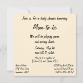  Baby shower, Cute Girl over telefonische uitnodig Kaart (Achterkant)