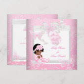  Baby shower Cute Girl Pink Butterfly AA Kaart (Voorkant / Achterkant)
