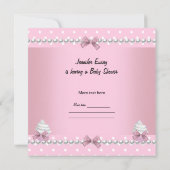 Baby shower Cute Girl Pink Cupcake Sprinkle Kaart (Achterkant)