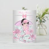   Baby shower Cute Girl Pink Kaart (Staand voorkant)