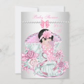   Baby shower Cute Girl Pink Kaart (Voorkant)