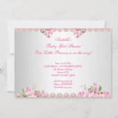 Baby shower Cute Girl Pink Roos 2A Kaart (Achterkant)