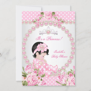  Baby shower Cute Girl Pink Roos 2A Kaart
