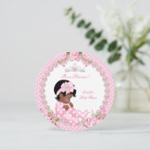  Baby shower Cute Girl Pink Roos 3B Kaart (Staand voorkant)