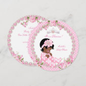  Baby shower Cute Girl Pink Roos 3B Kaart (Voorkant / Achterkant)
