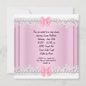  Baby shower Cute Girl Pink Vintage Kaart (Achterkant)