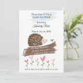 Baby shower Cute Hedgel Kaart (Staand voorkant)