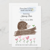 Baby shower Cute Hedgel Kaart (Voorkant / Achterkant)