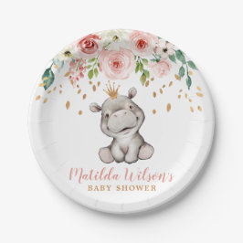 Baby shower Cute Hippo Paper Bord