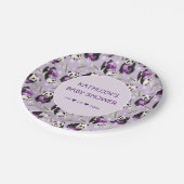 Baby shower Cute Panda Bleek Lila Patroon Papieren Bordje (Gekanteld)