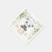 Baby shower Cute Panda Eucalipt Greenery Servet (Hoek)