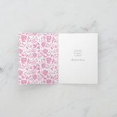 Baby shower Cute Pink Girl Bedankkaart (Binnen)