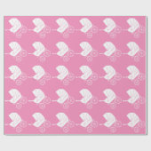Baby shower Cute Pink Girl Cadeaupapier (Vlak)