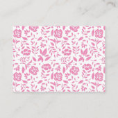  Baby shower Cute Pink Girl Informatiekaartje (Achterkant)