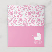 Baby shower Cute Pink Girl Plaatskaartje (Buitenkant ongevouwen)
