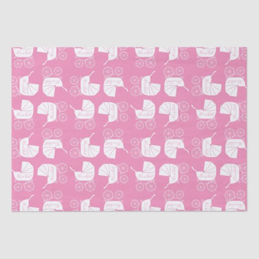 Baby shower Cute Pink Girl Tissuepapier (Voorkant)